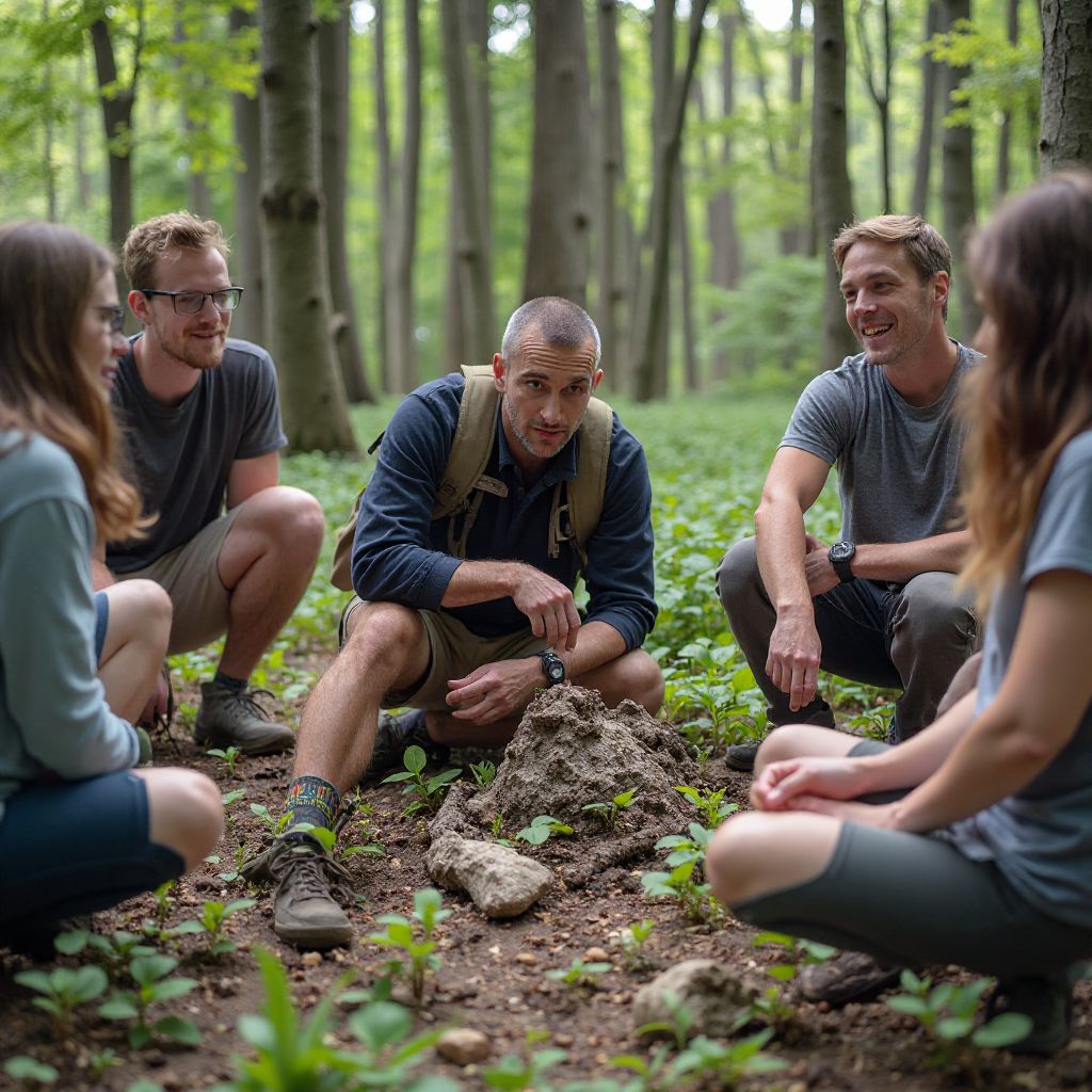 Educational nature workshop in wilderness